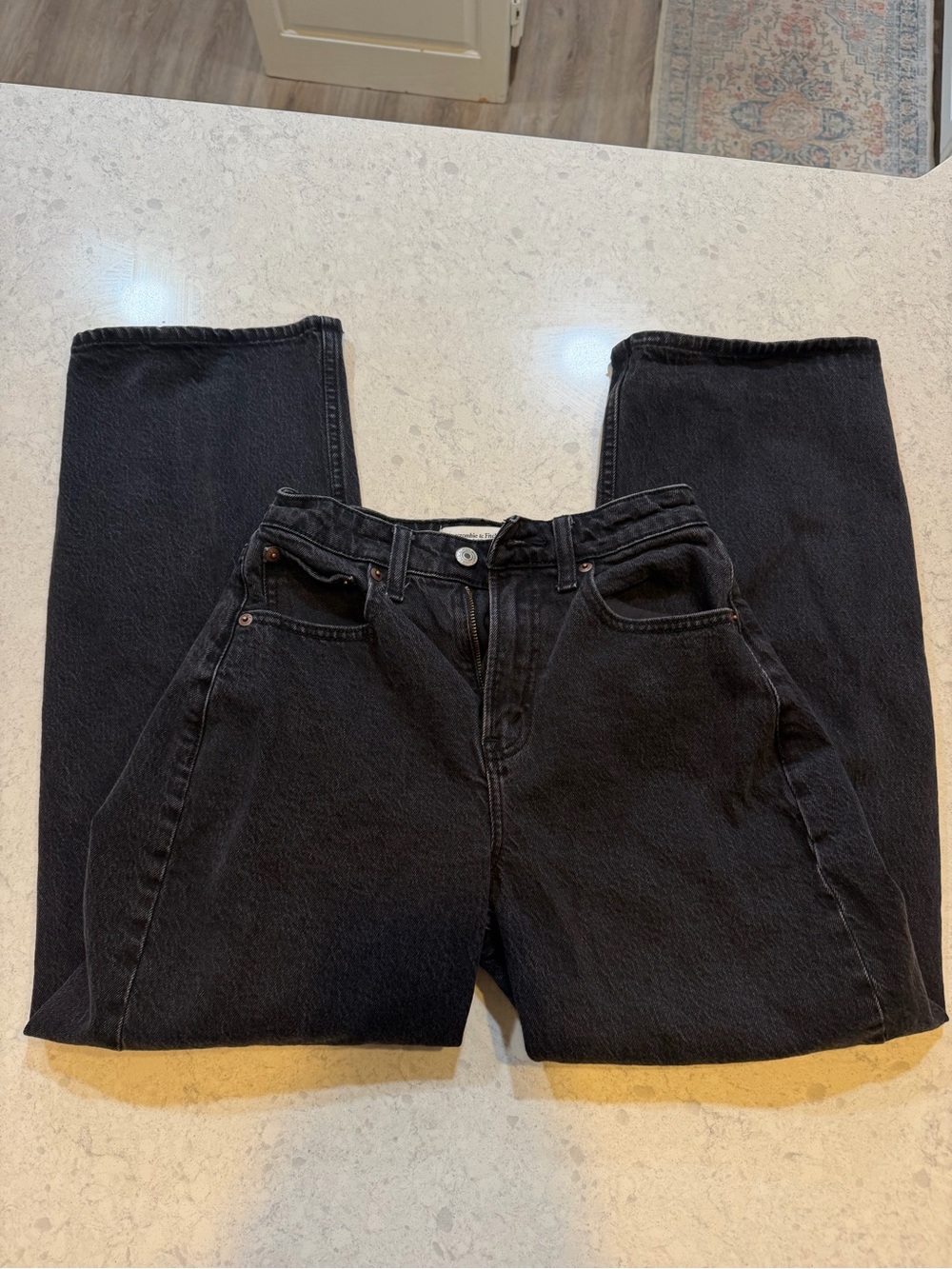 Women’s Black high rise barrel jeans